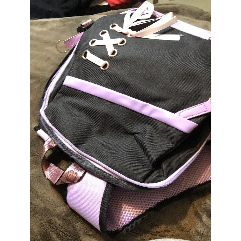 FENGDONG Durable Waterproof Travel Large Laptop Backpack 17.3 Purple -NEW